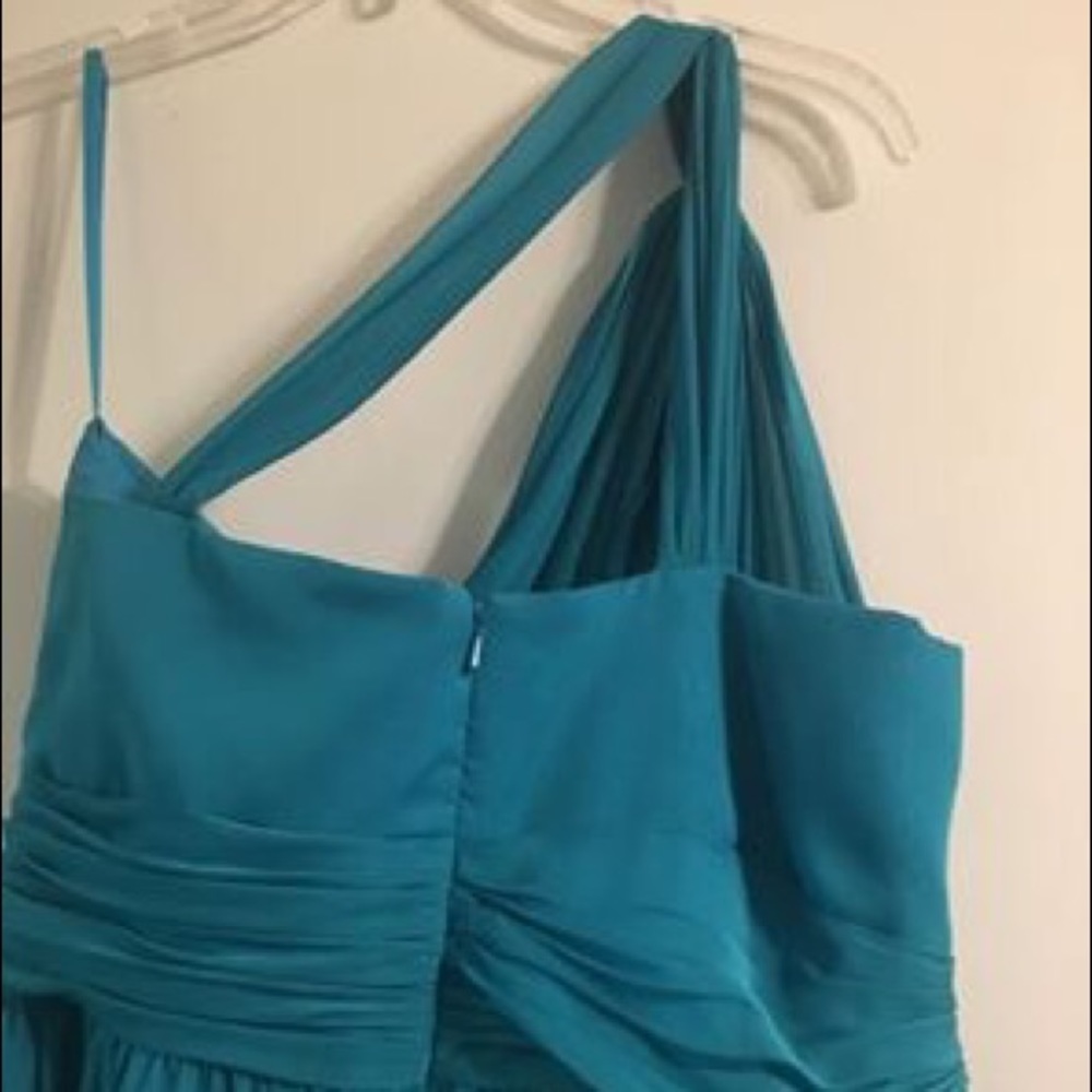 Teal One Shoulder Dress - Picture 4 of 4